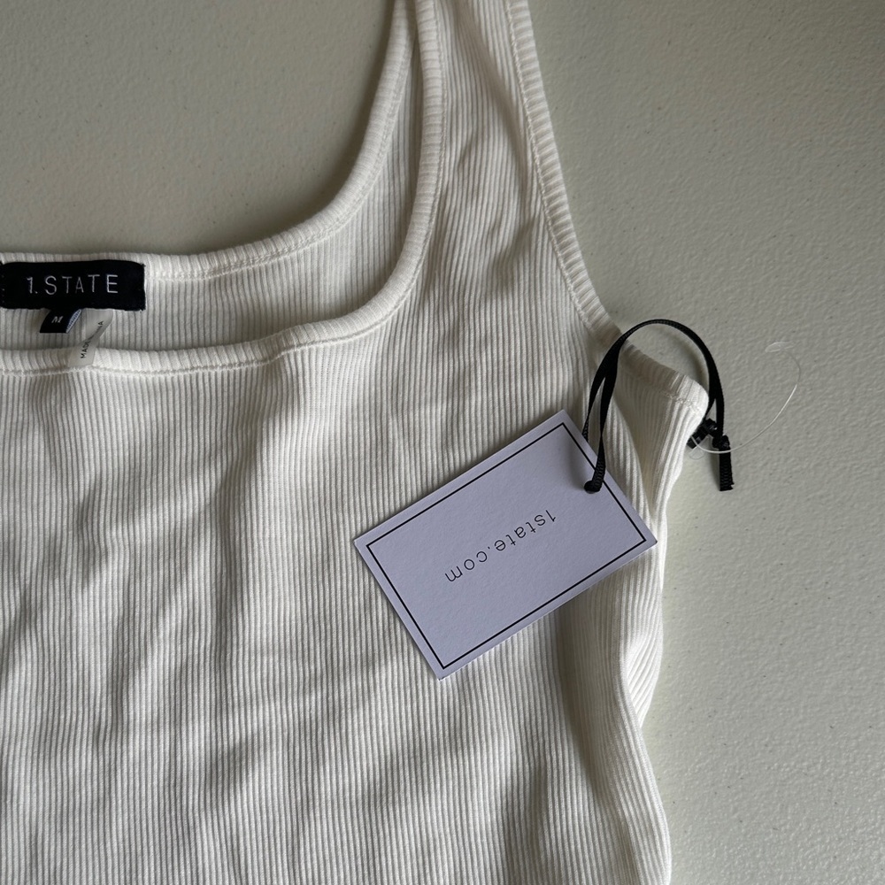 1. State Ivory Ribbed Tank Top - Picture 3 of 3
